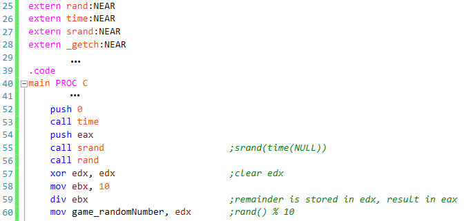 x86 masm32 c calling
