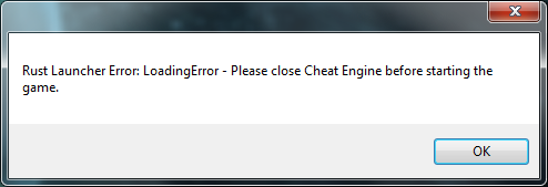 Rust CheatEngine error