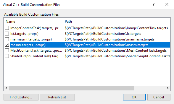 build customizations